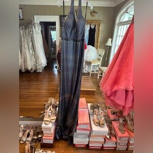 Jovani Size 8 Navy/Multicolor Dress